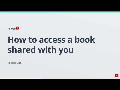 RECKON ONE - How do I access a shared book?