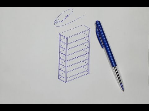 How to draw a Steel Storage with Shelves Units in 3d.