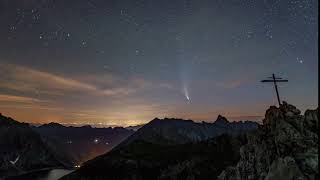 Comet Neowise above Montafon, seen from Kirchlispitze, Rätikon
