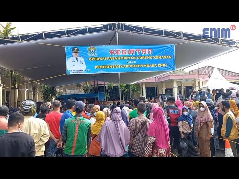 Operasi Pasar Minyak Goreng di Muara Enim Diserbu Ribuan Warga