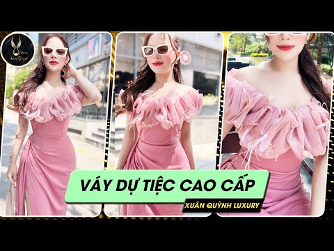Video Đầm Váy Dự Tiệc, Dạ Hội Màu Hồng Ngực Cách Tân, Thiết... - youtube