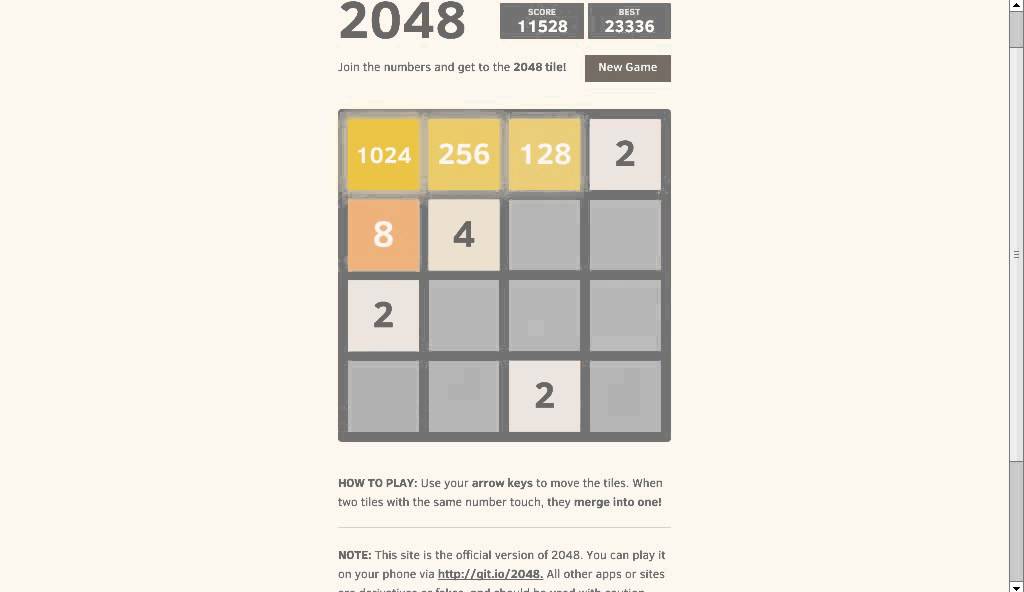 How to win 2048
