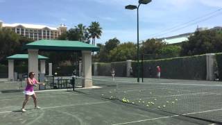 Getting Coached by Patrick McEnroe at the Citi Private Pas Legends of Tennis Event