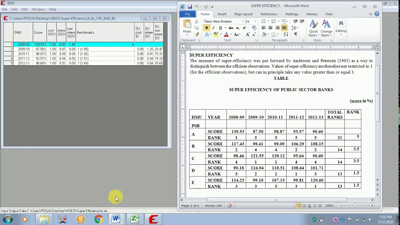 HOW TO DO AND INTERPRET SUPER EFFICIENCY EFFICIENCY MEASUREMENT SYSTEM(EMS) YouTube
