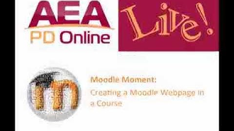 Creating a Moodle Webpage in a Course