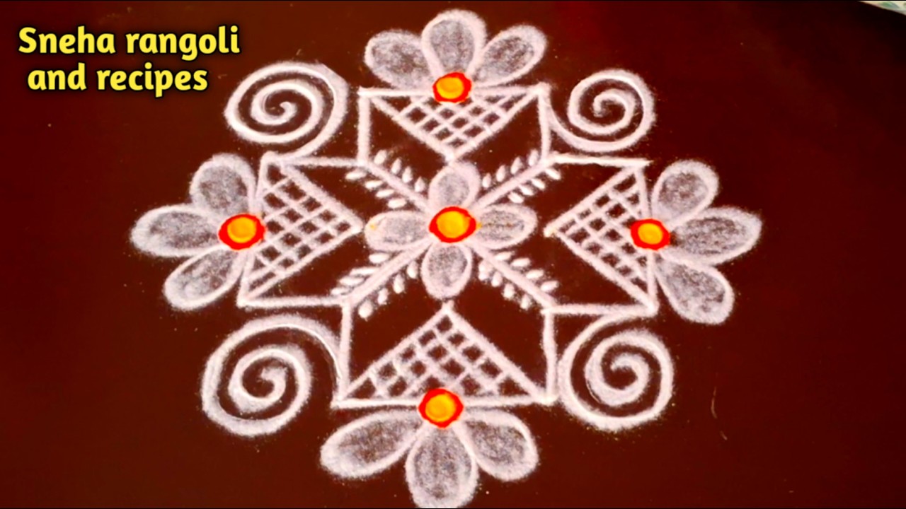 Easy & Beautiful 5x5 Dots Rangoli Designs 🌸 Daily Simple Kolam for ...
