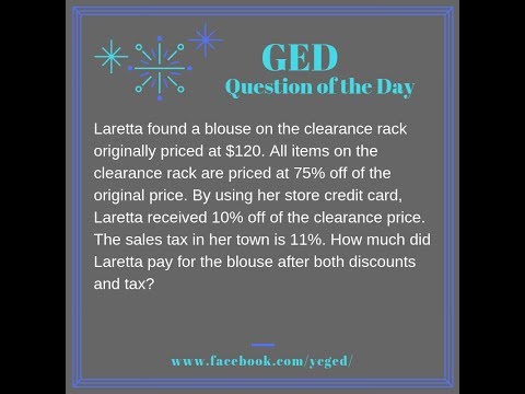 GED QOD: Multistep Percent Problem 3