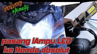 tutorial lengkap cara pasang lampu LED di motor Revo absolut ke jalur aki