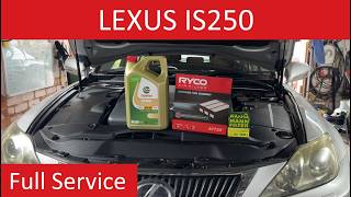 Lexus IS250 Oil Change & Full Service DIY – (Filters & Inspection)