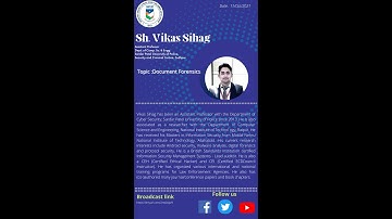 AICTE ATAL FDP on Cyber Security Session 1 Vikas Sihag "Document Forensics" organized by CCS, SPUP