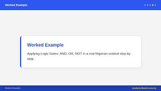 JSS 3 Basic Technology - Logic Gates: AND, OR, NOT | Nigerian Curriculum