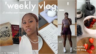 weekly vlog| sunday reset routine 🧴 (deep cleaning, grocery shopping & my current reads)