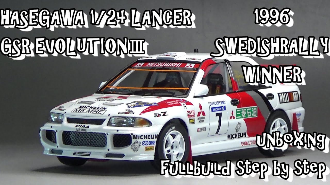 Scale Car Model HASEGAWA 1/24 LANCER GSR EVOLUTIONⅢ 1996 Swedish