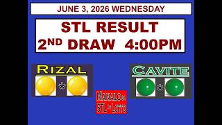 Stl 2nd Draw 4pm Result Stl Rizal Stl Cavite June 3 2026 Wednesday