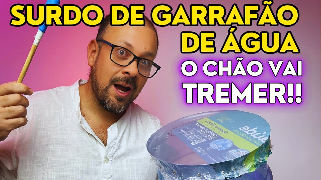 Como Fazer um Surdo com Galão de água e Plástico Termo Retrátil | DIY Instrumento Musical Reciclável