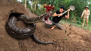 Brave Hunter Rescues Local People From A Monster And Giant Python