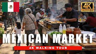 Méxican Fruit Market Walking Tour 4K 🇲🇽 — Inside México's Most Colourful Street Food - Night Markets