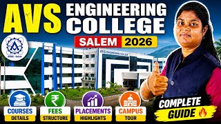 AVS Engineering College Salem 2026 | Courses, Fees, Placements &amp; Campus Tour 🔥