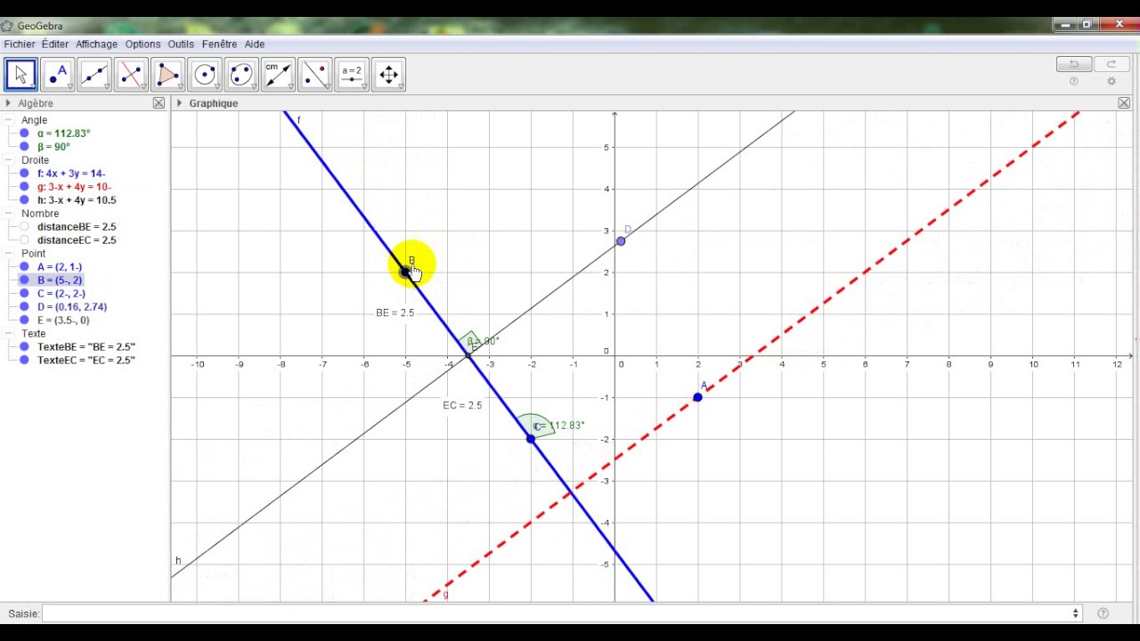 الدرس الاول  حول كيفية استعمال برنامج جيوجبرا .