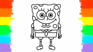 How to Draw and Color Spongebob丨 Coloring Page 🎨🤩