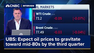 UBS: Expect oil prices to gravitate toward mid-80s by the third quarter