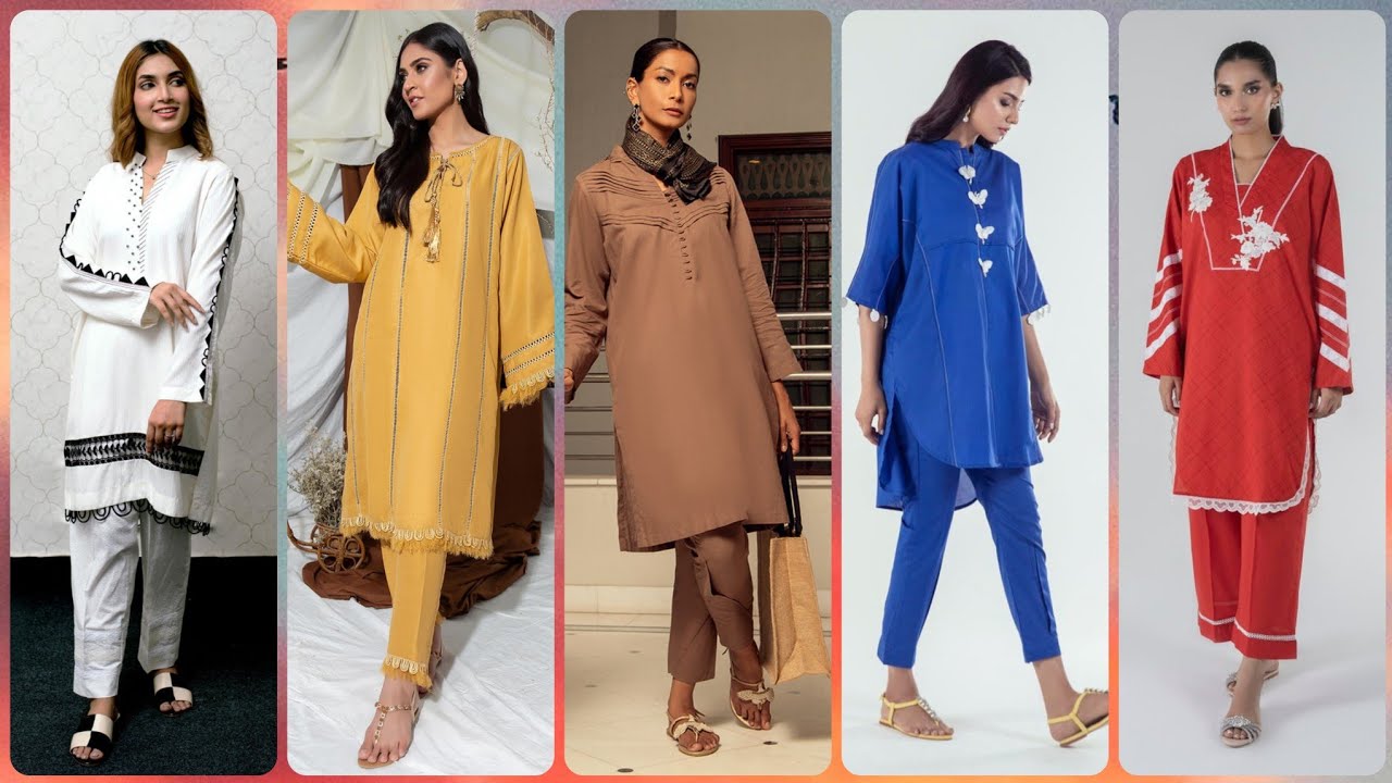 Solid colour dress design 2022Plain cotton linen dress design 2022 YouTube