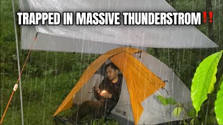 STRUGGLE IN HEAVY RAIN WITH THUNDERSTORM‼️ | SOLO CAMPING IN HEAVY RAIN WITH THUNDERSTORM