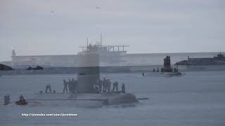 Spanish Navy Submarine Tramontana S-74 Arrives In Ferrol 4K