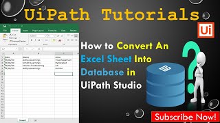 How to use excel sheet data as database in UiPath| Database  | Excel Automation | RPALEARNERS | RPA