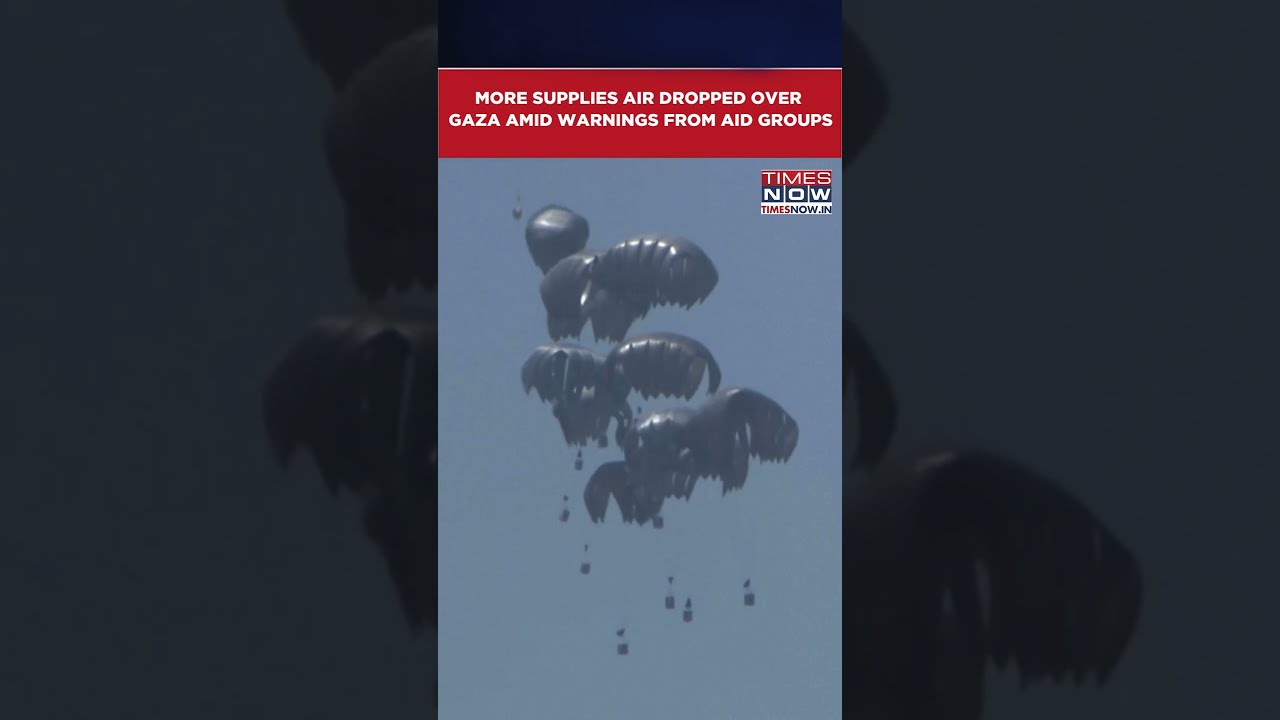 Humanitarian Aid Supplies Continued To Be Airdropped In Central And Southern Gaza WATCH Shorts