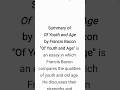 Of Youth and Age Summary