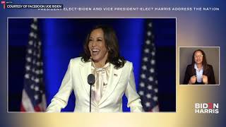 US Vice President-elect Kamala Harris' victory speech