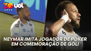 NEYMAR IMITA JOGADOR DE PÔQUER EM COMEMORAÇÃO DO 1º GOL DO SANTOS CONTRA CHAPE! VEJA LANCES DO JOGO