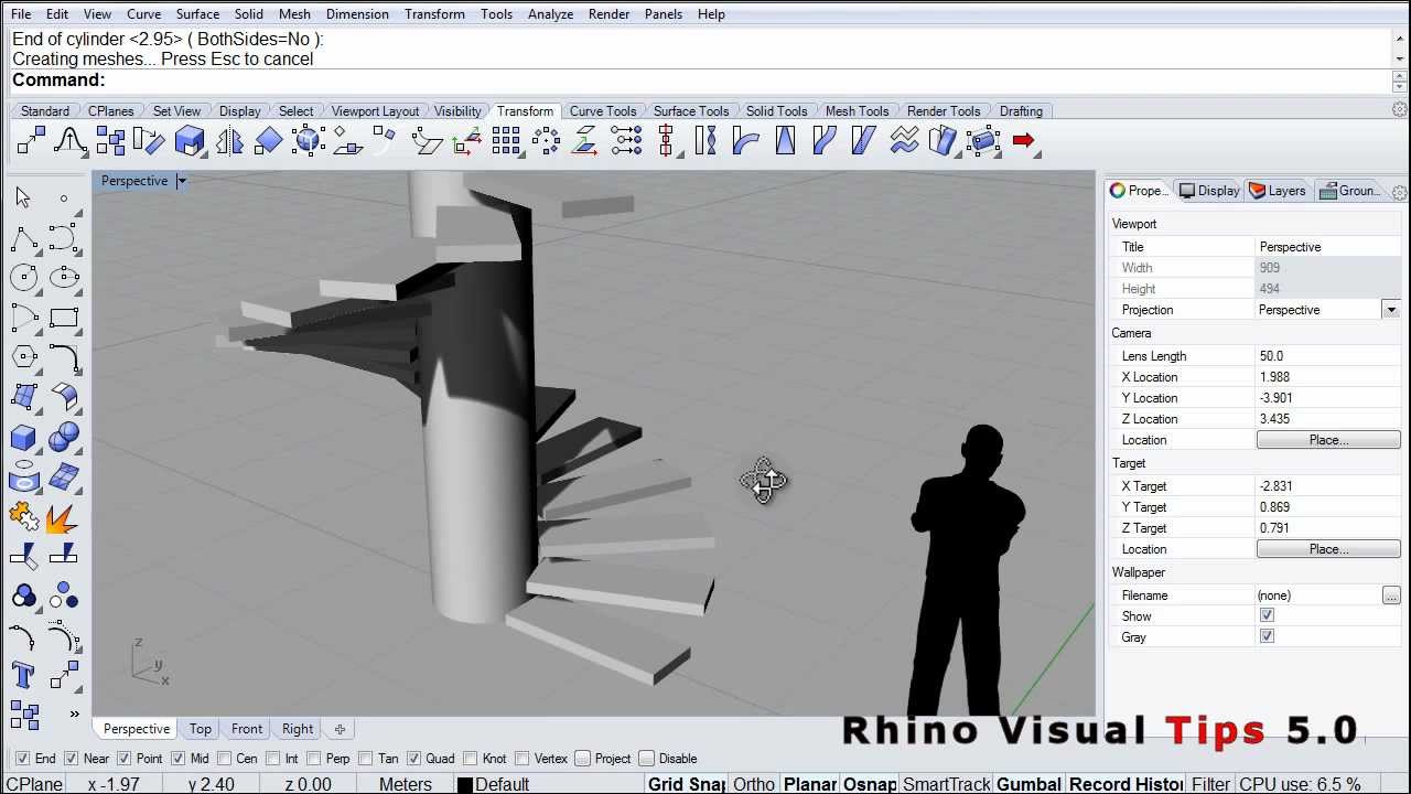 Rhino Visual Tips 5 Chapter 7 STAIRCASE YouTube