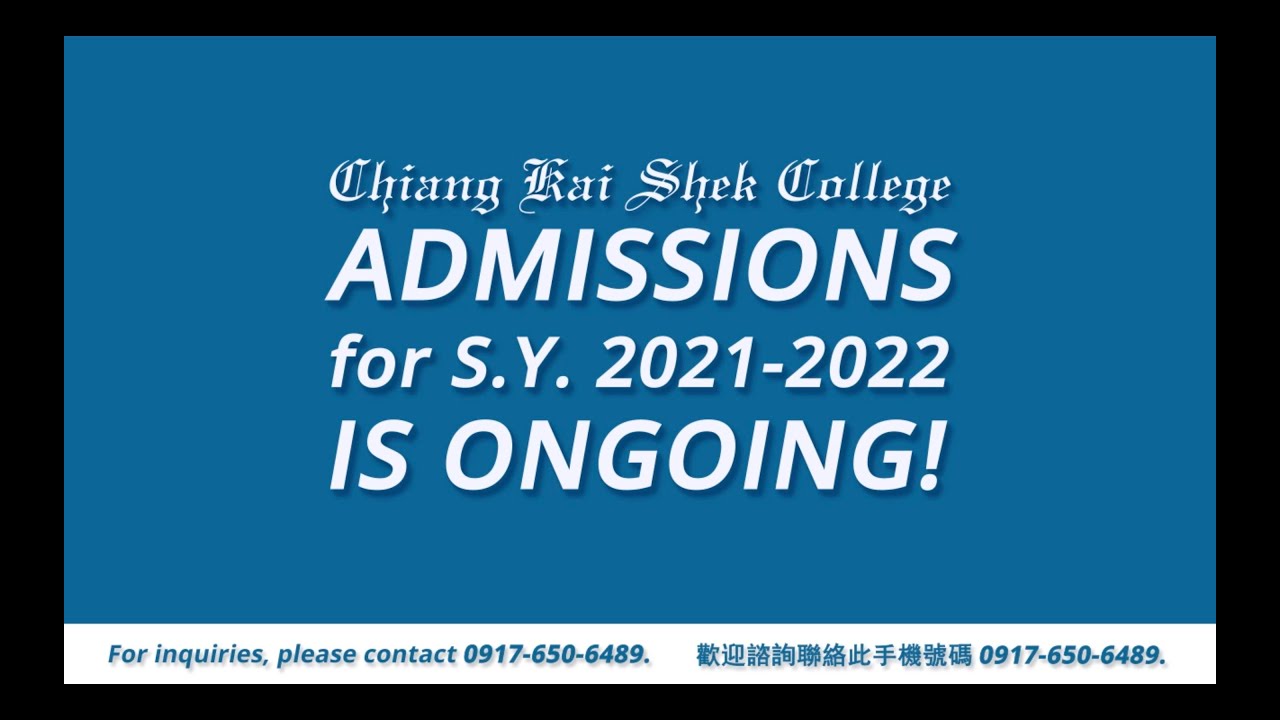 Admissions Open for SY 2021-2022