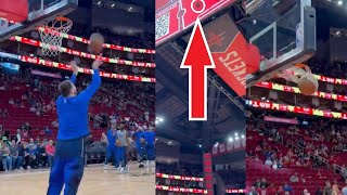 Luka Doncic hits insane trick shot off the jumbotron 🤯🤯