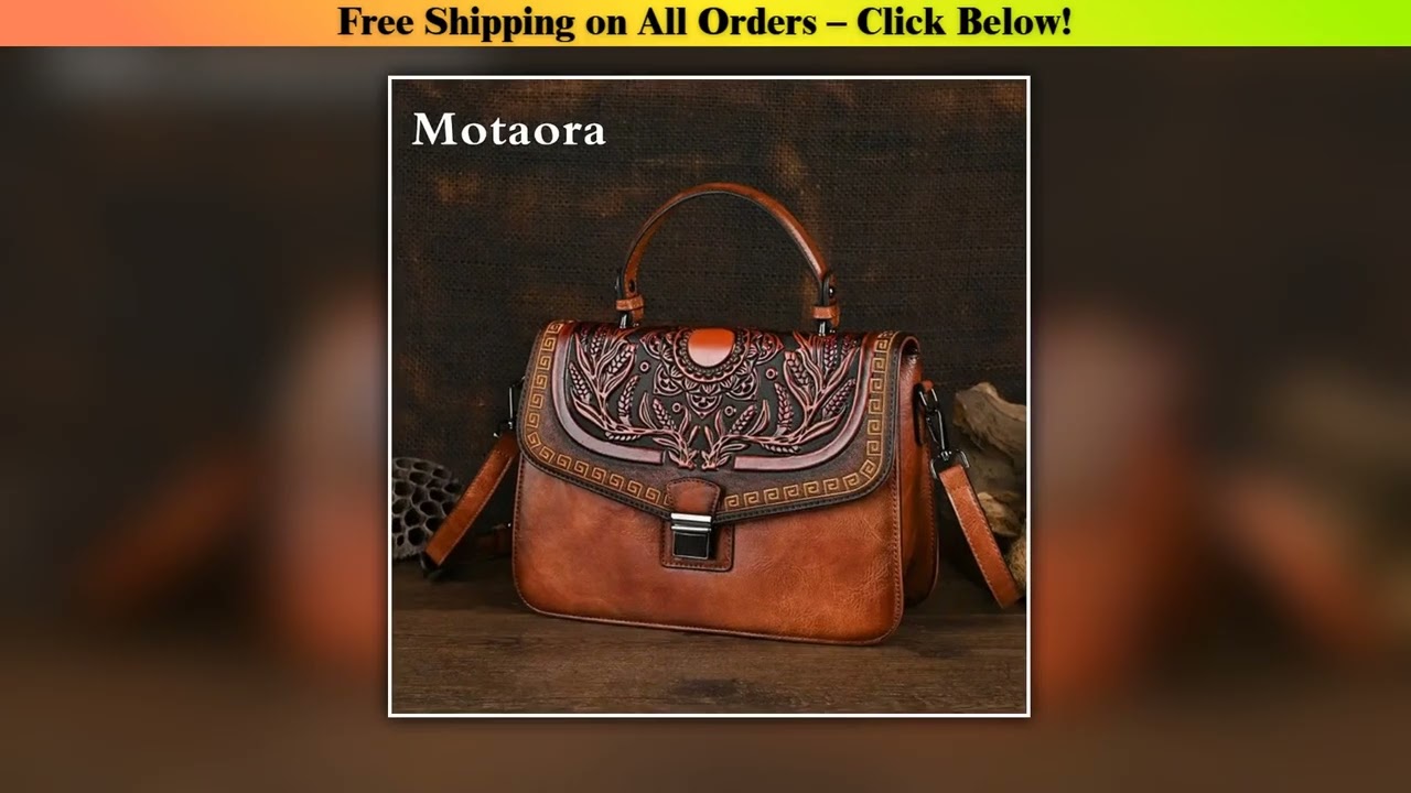 MOTAORA Handmade Vintage Women's Genuine Leather Handbag 7 Colors Shoulder Bag Crossbody Purse
