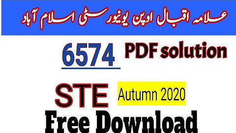 aiou 6574 STE solved pdf guidelines autumn 2020