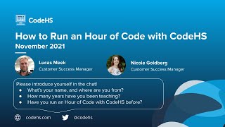 CodeHS Webinar: How to Run an Hour of Code 2021