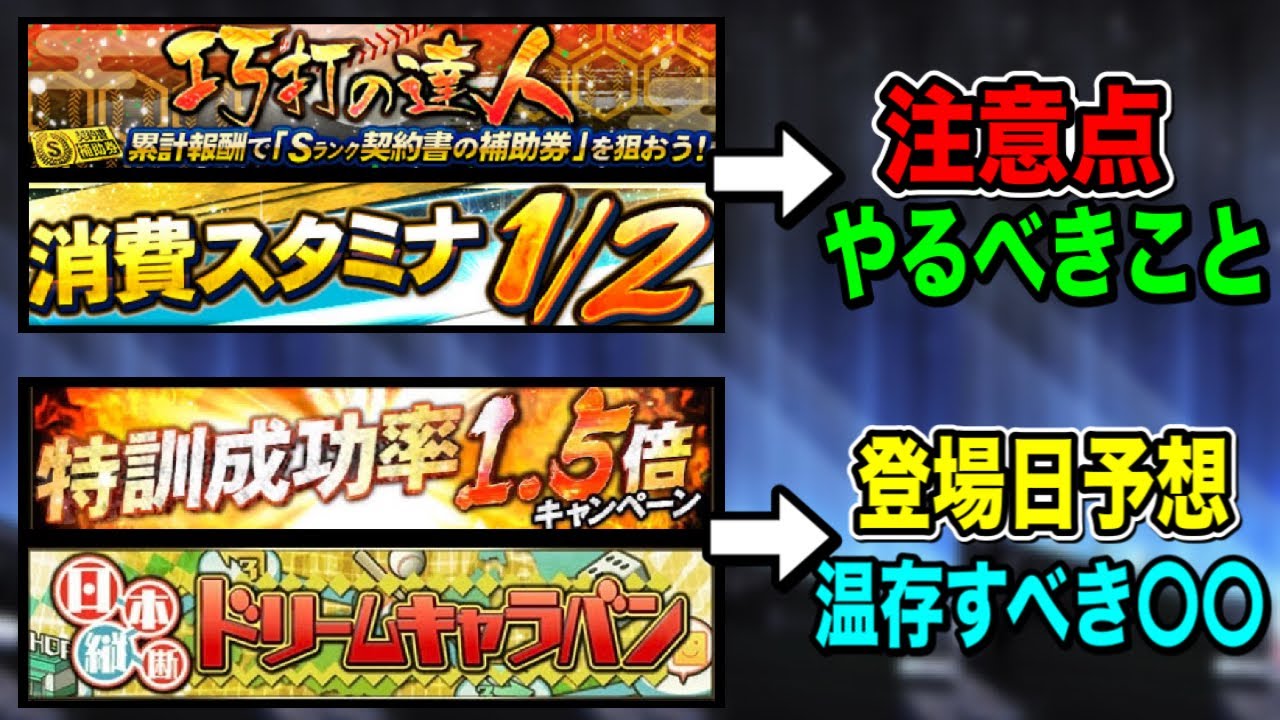 【やるべきこと】スタ半/巧打の達人注意点！重要イベ登場日予想【プロスピA】【フォルテ】#452