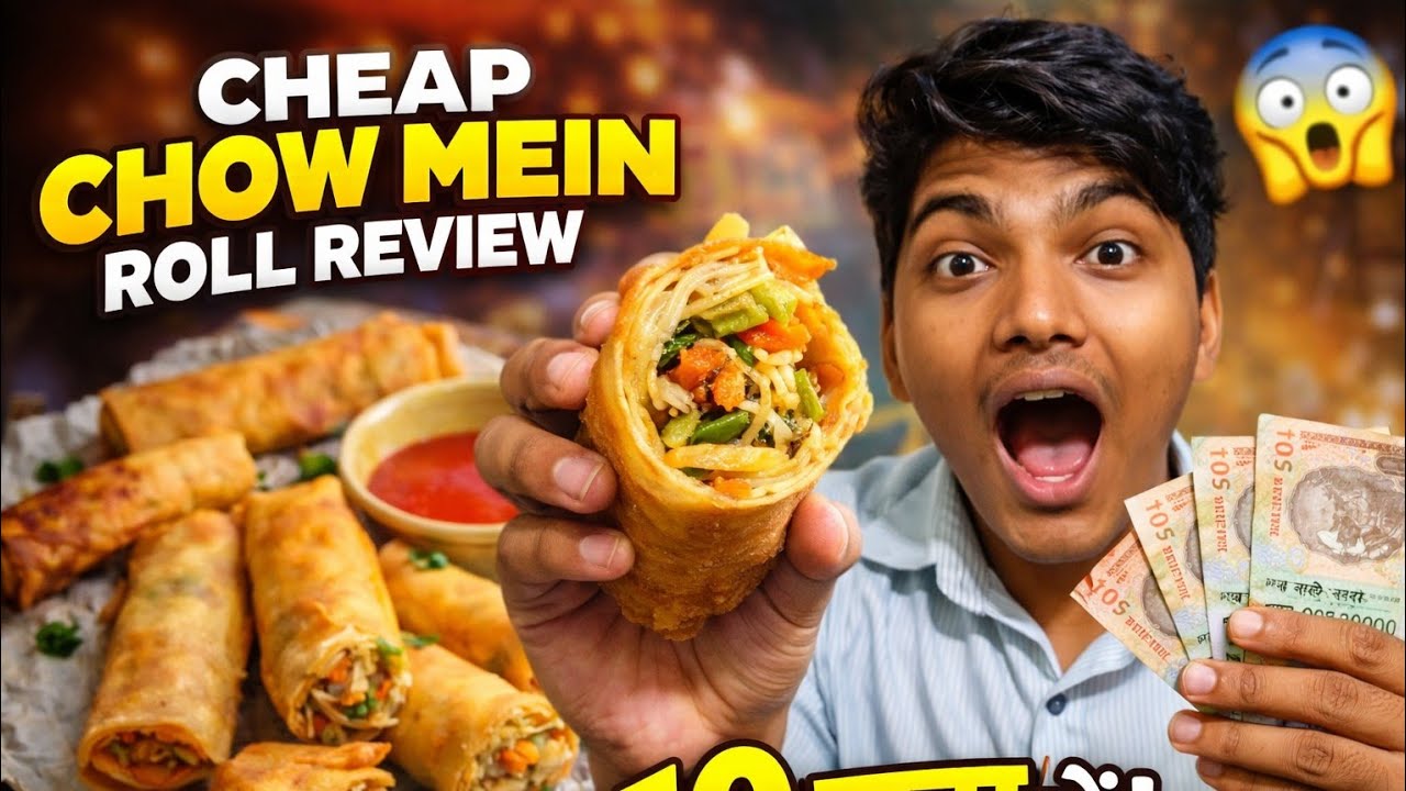 Street Style Chowmein Roll 😍 | ₹30 Mein Tasty Chaumin Roll Review 🔥