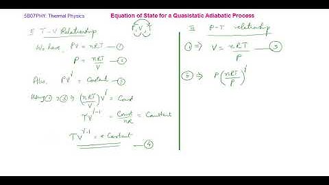 TV and PT Relationships for adiabatic Process