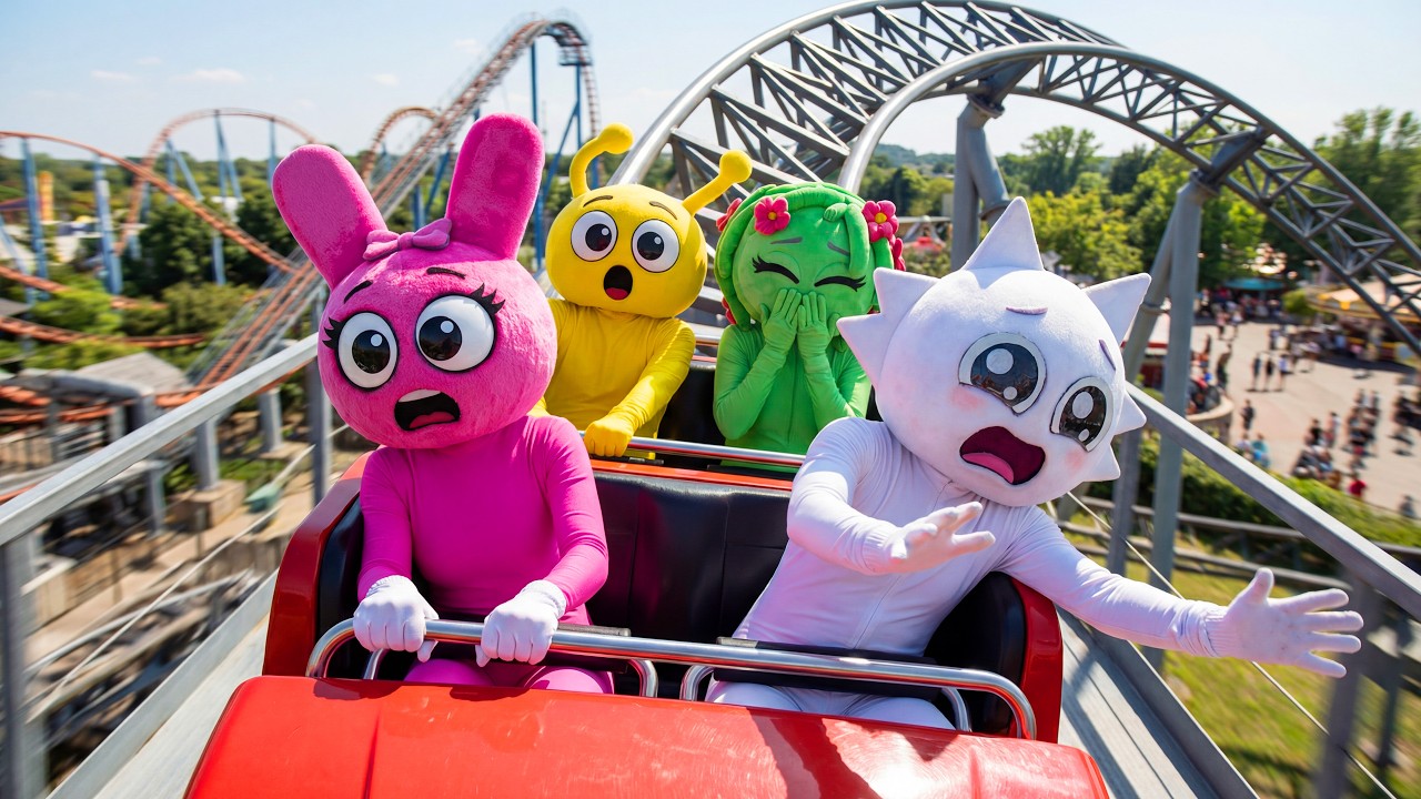 CRAZY Roller Coaster Challenge with Pinki, Wenda, Simon & Vineria