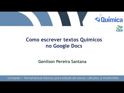 Como escrever texto de química em Google Docs
