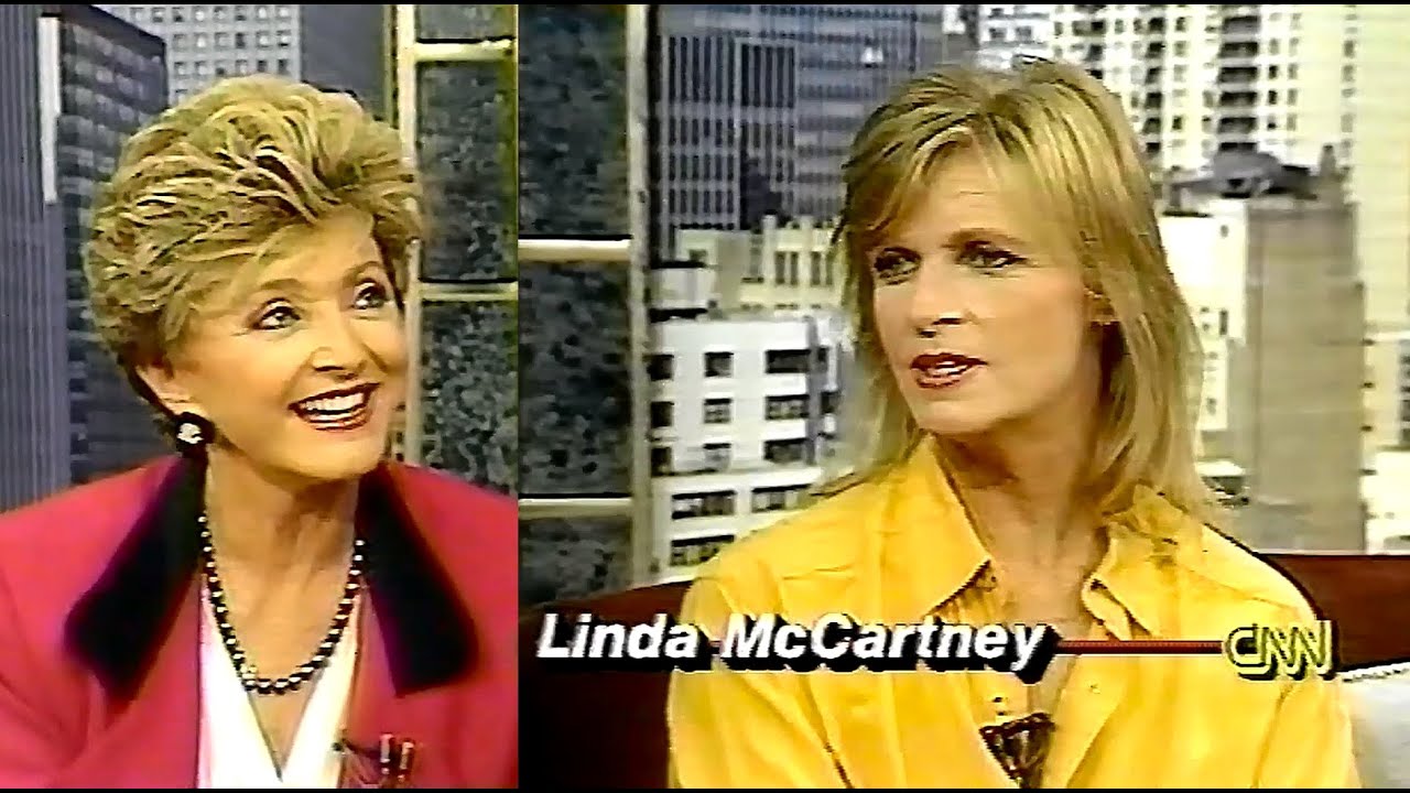 1991 Linda McCartney Interview | CNN Sonya Live | Paul Get Back Film, Tour | Vegan Recipes Cookbook