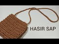 Hem kolay hem çok havalı kağıt ipten hasır çanta sapı yapımı/crochet/bag