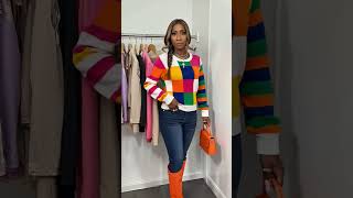 Shein Color Block Top Try-On Outfit Inspo 2025