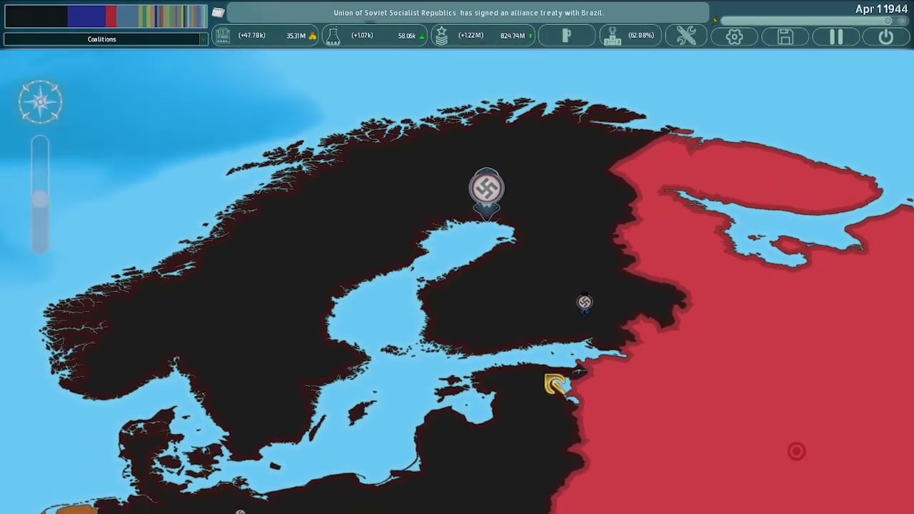 Playing as Nazi Germany and winning and taking over the world