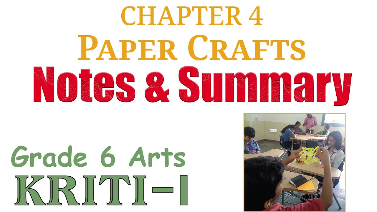 Chapter 4 - Paper Crafts - Notes & Summary | Class 6 Arts - Kriti