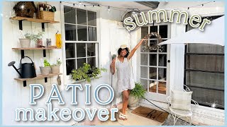 DIY EXTREME PATIO MAKEOVER!| Pressure Washing, Painting, Planting, Decorating + Hosting! #FIXERUPPER